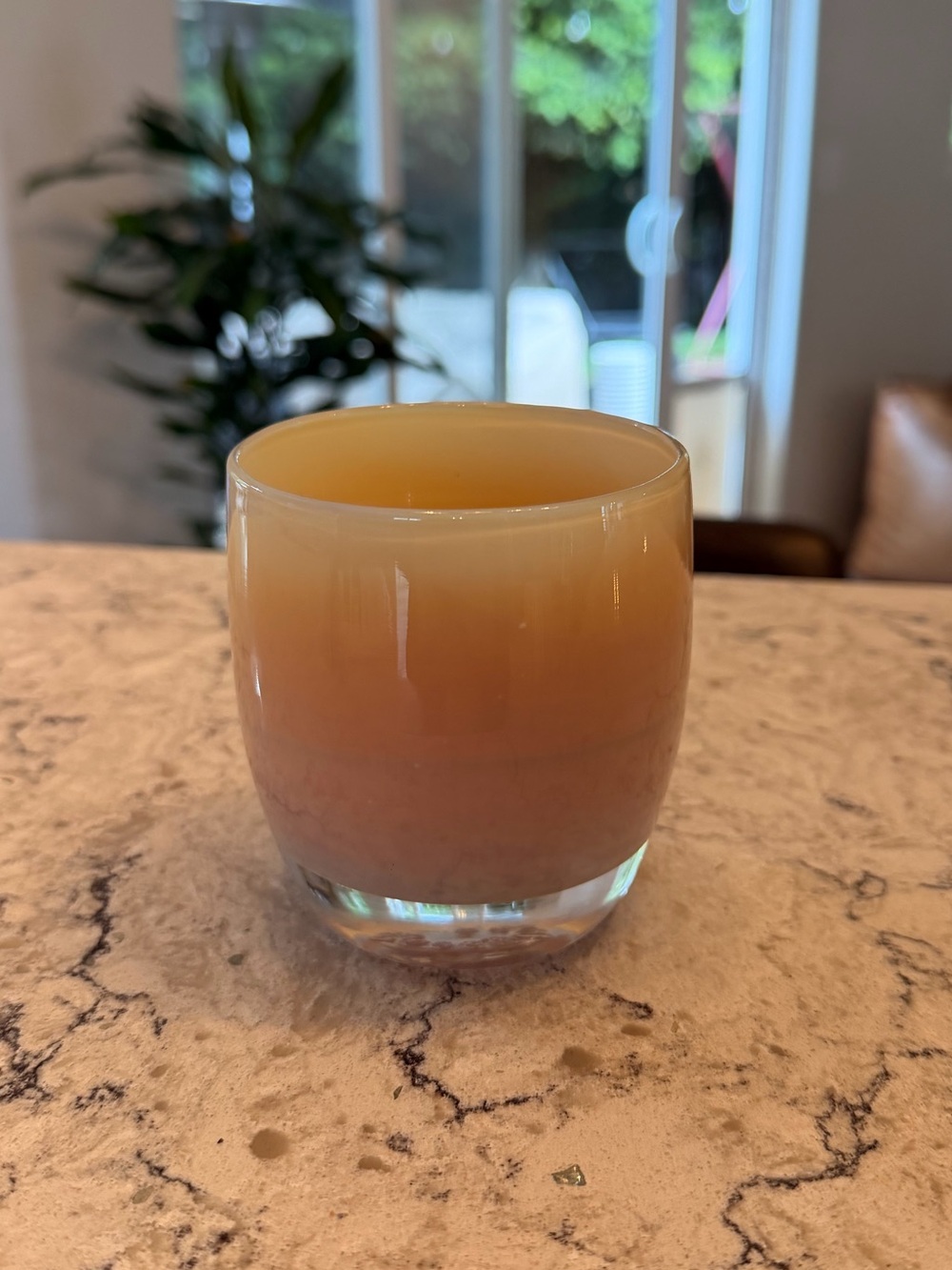 Glassybaby friendship glassbaby beige neutral handblown glass candle votive - Picture 3 of 7